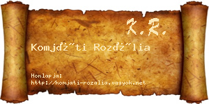 Komjáti Rozália névjegykártya