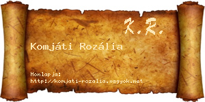 Komjáti Rozália névjegykártya