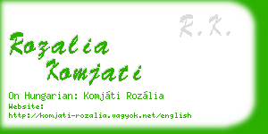 rozalia komjati business card