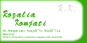 rozalia komjati business card